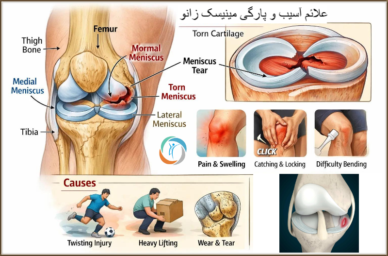 علائم آسیب و پارگی مینیسک زانو
