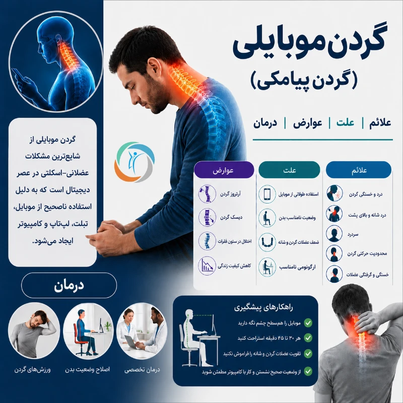 گردن موبایلی؛ گردن درد موبایلی
